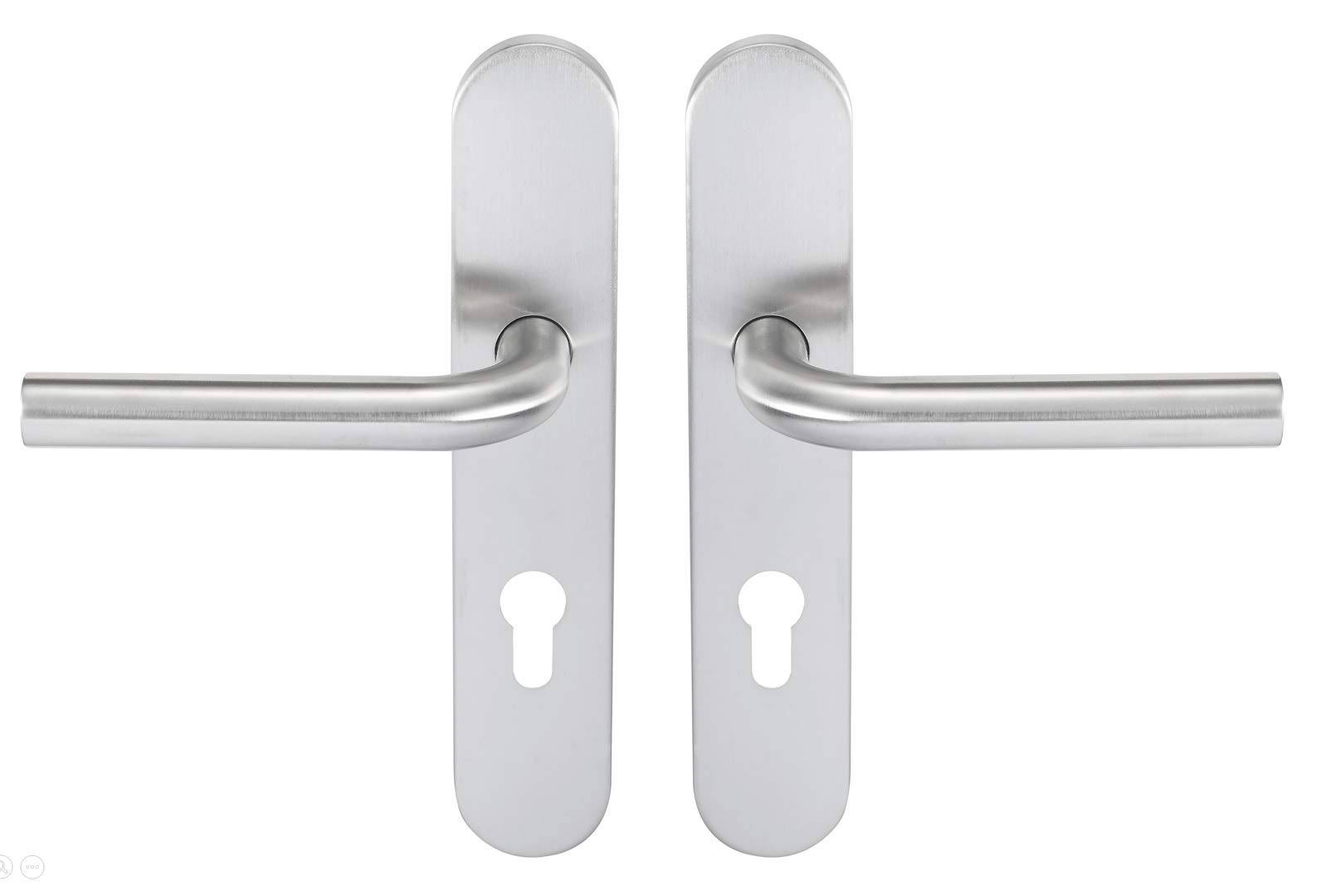 Bricard 666458 Set of Stainless Steel Handles on Tempo Pop Plate for Entrance Door (for European Cylinder)