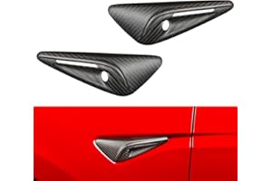 JSWAN 2Pcs Carbon Fiber HW4.0 Side Camera Cover Fit for Tesla New Refreshed Model 3 Highland Performance (2024+) HW 4.0 Side 