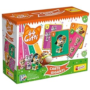 Lisciani Giochi, 76246, 44 gatos, cartas gigantes