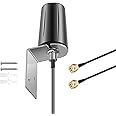 2x2 MIMO Omnidirectional Low Profile 4G LTE 5G External Antenna SMA Male Connector with 10ft Cable for Boosts Performance of 4G/5G Routers Hotspot Verizon AT&T T-Mobile RV Home Internet