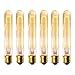 Tubular Edison Bulbs, KINGSO Dimmable Vintage Light Bulbs 60W Nostalgic Filament Incandescent Antique Light Bulb E27 Base T30 110V Length of 7.28 inches - 6 Pack
