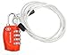 Lumintrail TSA Approved Locks, 4 Digit Combination Luggage Locks TSA Approved, Travel Locks for Luggage & Suitcase with 4-FT Steel Cable, Red, 1 Pack