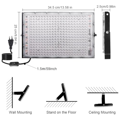 MEEKBOS 300W UV LED Floodlight, 395nm Black Light, IP65 Waterproof, Powerful UV Lamp for Fluorescent Party, Blacklight, Fluorescent Poster, Birthday, Halloween (4 Pieces)