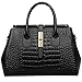 Jack&Chris Ladies Top Handle Tote Bag for Women Crocodile Embossed Purses and Handbags on Clearance, WBDZ024 (Black)