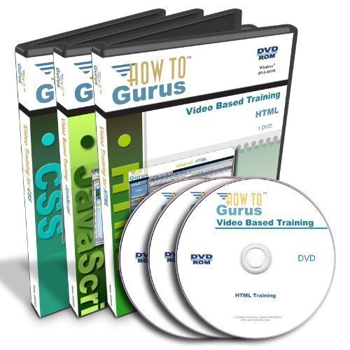 Web Design Tutorial Training in JavaScript, HTML, CSS on 3 DVDRom. Video Based Training, new computer software instruction