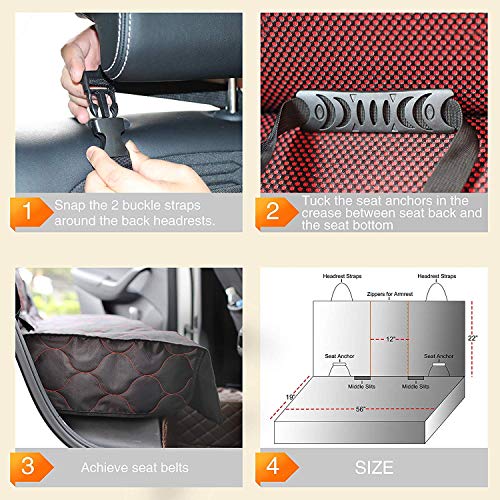 image for Babyltrl Dog Car Seat Cover Waterproof Pet Bench Seat Cover Nonslip an