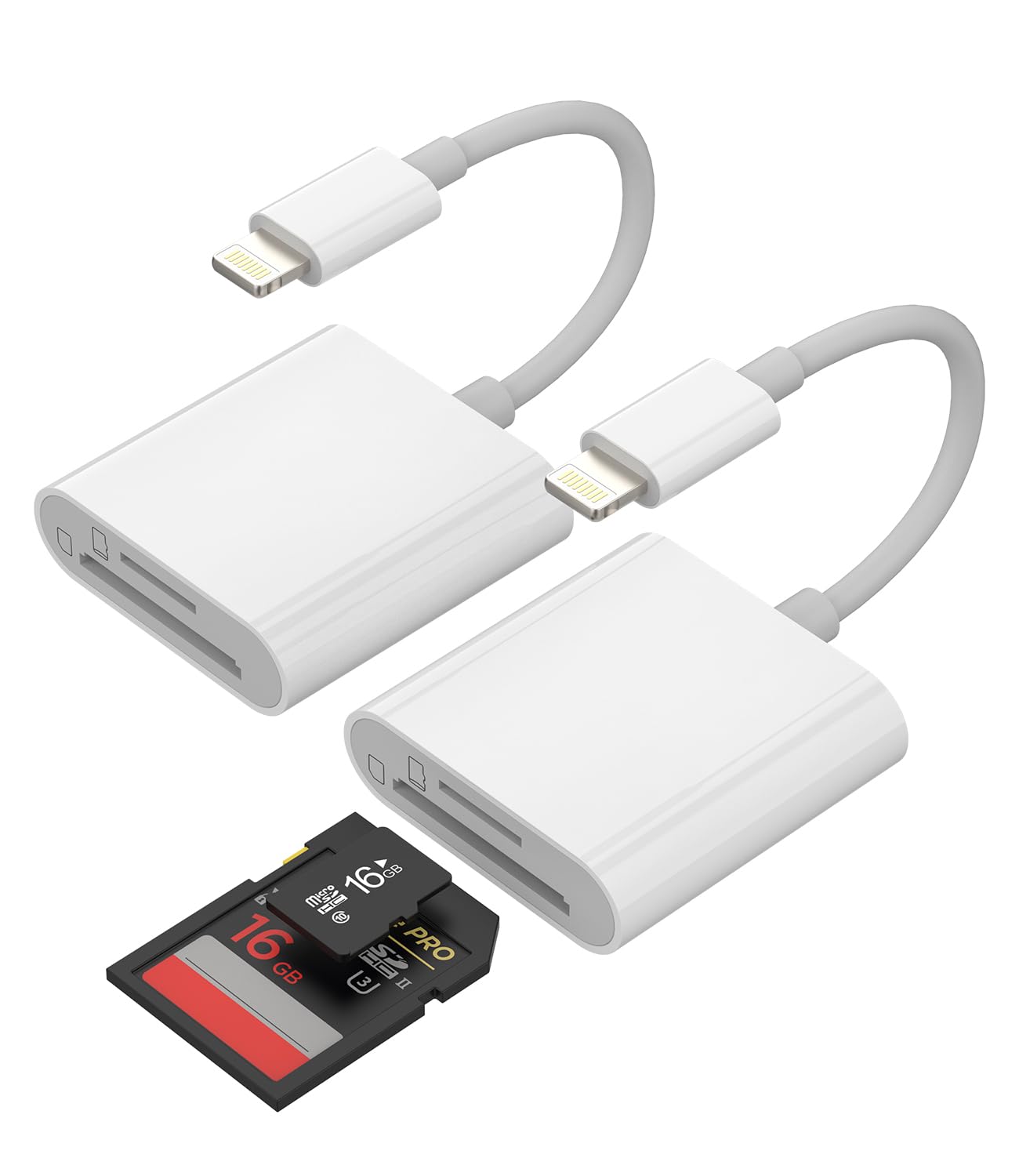 Micro SD TF Flash Adapter Card Reader Accessories 2in1(2Pack)Iphone Lightning Camera Memory for Apple MFI 11 12 13 14 Pro Max 7 6 8 Plus X XS XR SE Ipad Air Mini 2020 Compact Photo Photography Viewer