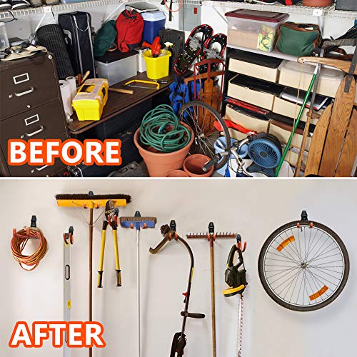 SPACECARE 10-PACK Garage Storage Hooks, Wall Mount Heavy Duty Garage Utility Double Hooks Hangers for Ladder, Bike, Organizing Power Tools.