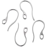 Kissitty 100Pcs Stainless Steel French Style Fish Hook Earwires 22x11.5mm Metal Earring Hooks for Dangle Earring Jewelry Making