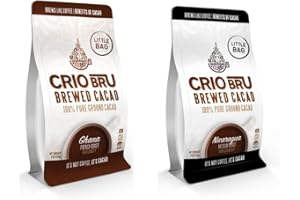 Crio Bru 2 Pack 4 oz Little Bag Ghana Bundle | Organic Healthy Brewed Cacao Drink | Great Substitute to Herbal Tea and Coffee | 99% Caffeine Free Gluten Free Keto Low Calorie Honest Energy