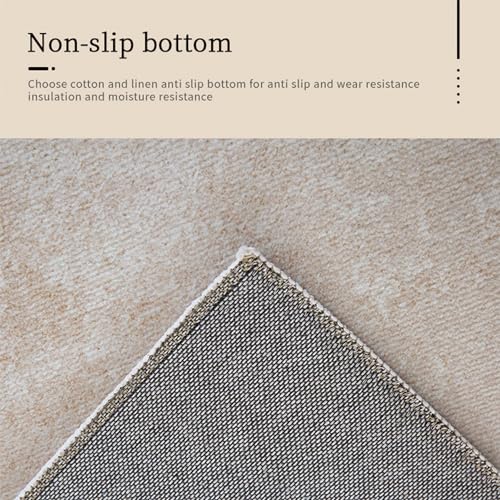 Jorunb Area Rug Washable Soft Rugs for Living Room Bedroom Modern Deco Polyester Fiber Carpet Rugs for Bedroom with Non Slip Backing Home Decor Floor Decoration Mat(Light beige,200x300cm)
