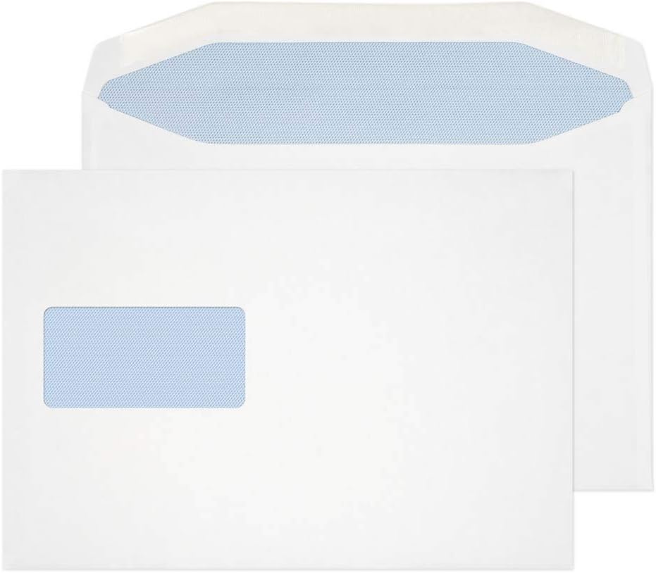 Blake Envelopes Purely Everyday 5508 Kuvertierhüllen Briefumschläge Naßklebung Mit Hohes Fenster Weiß 178 x 254 mm - 90g/m²