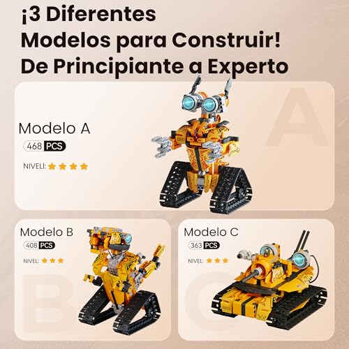 Sillbird Remote Control Robot Building Kit, Gifts for Kids 8-12, Robotic Coding Toys Set for Kids and Teens - 3 in 1 Buildable Model with 468 Pieces