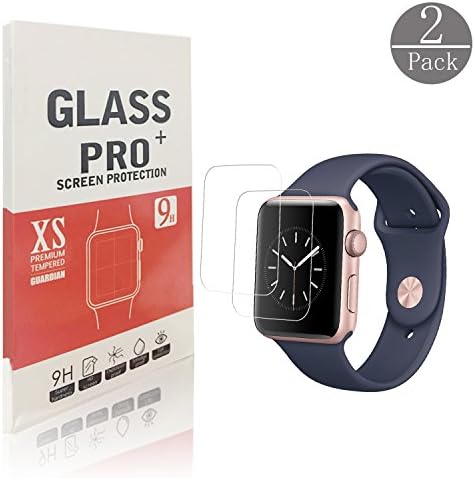 Qittary - Apple Watch Screen Protector (42mm Series 3/2/1 Compatible) Full Coverage [2 Pack] Apple Watch Screen Protector 42mm
