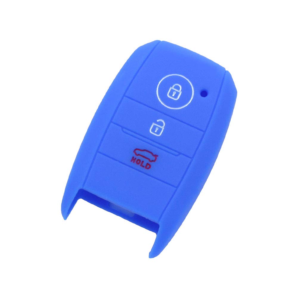 BROVACS Silicone Cover Protector Case Holder Skin Jacket Compatible with KIA 3 Button Smart Remote Key Fob CV9106 Deep Blue