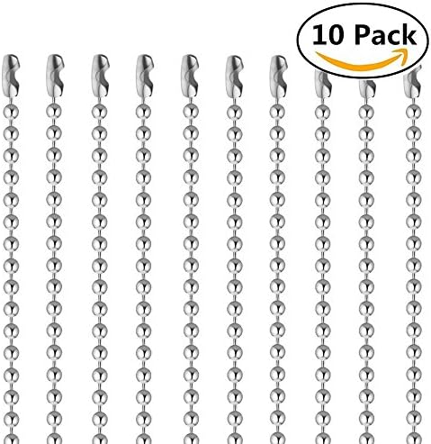 10Pcs Ball Bead Chain Connector Clasp Necklace 2.0mm Bead Adjustable Metal Jewelry Findings