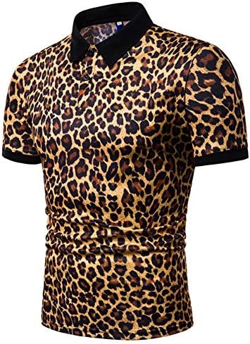 Amazon.com: Mens Casual Quarter Zip Polo Shirt Leopard Print Color