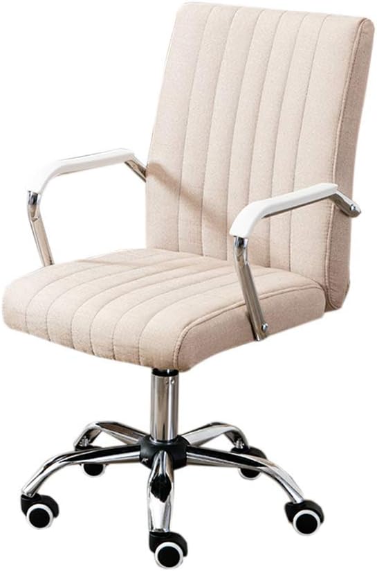 Office Chair Swivel seat Back Comfort Easy to wash Home Chair Back Hard and Light Office Chair Computer Desk Office Chair (Color : Beige)