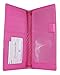Ili Leather Checkbook Cover with Pen Holder Hot Pink