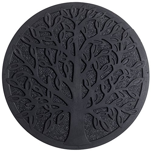 HF by LT Rubber Tree Garden Stepping Stone, 11-3/4 inches, Black