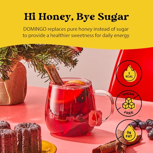 OH DOMINGO HONEY HIBISCUS TEA, INDIVIDUALLY WRAPPED TEA BAGS, 20 COUNT, CAFFEINE FREE, SWEETENED WITH HONEY, EXOTIC AND REFRESHING BLEND