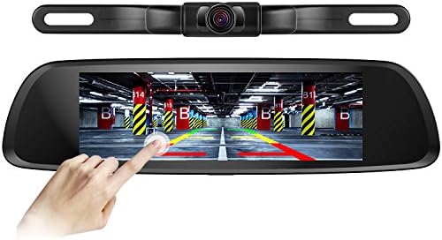 Pruveeo D700-Pro 8-Inch Touch Screen Backup Camera Dash Cam Front and Rear Dual Channel for Cars with Rear View Reversing and Monitor Kit