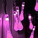 Qedertek Solar Halloween String Lights 19.2 Ft 8 Modes 30 Water Drop LED, Solar Lights for Garden Decorations, Fence, Patio, Xmas, Wedding, Party and Holiday (Pink)