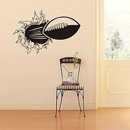 Autocollant Mural 3d Rugby Football A Travers Le Pour La Chambre D Enfants Salon Sport Decoration De La Maison Stickers Muraux Papier Peint Amazon Fr Bricolage