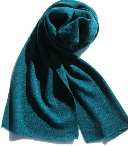 Pure Pashmina Cashmere Knit Scarf for Men or Women 9" W 72" L in Premium Quality 8 Colors (DARK TEAL GREEN NC395)
