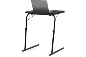 Magshion 22" Adjustable Tilting TV Tray Table Dinner on Bed or Sofa, Comfortable Folding Black Table with 3 Tilt Angle Adjustments