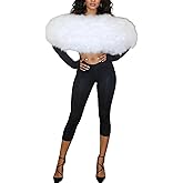 Vakkest Womens Sexy Romper Off Shoulder Faux Fur Neckline Hollow Out One Piece Bodycon Jumpsuits Party Clubwear Outfits