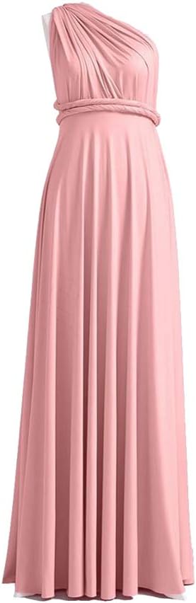 CAFSKYE Women Bridesmaid Dresses Multiway Dress Infinity Long Dress Burgundy Wrap Dress with Sleeves Style