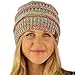 Quad Color Warm Chunky Thick Stretchy Knit Slouchy Beanie Skull Cap Hat Hot Pink