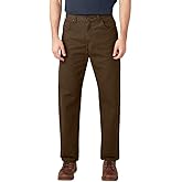 Dickies Men's Relaxed Fit Straight-Leg Duck Carpenter Jean, Brown, 34W x 32L