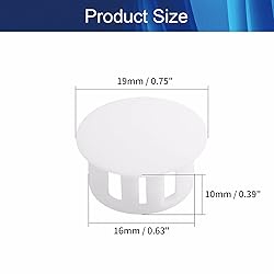 Jutagoss 50 Pcs Hole Plugs 5/8" / 16mm White Nylon