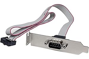 StarTech.com 1 Port 16in DB9 Serial Port BRacket to 10 Pin Header - Low Profile - low profile DB9 Header - DB9 bRacket (PLATE