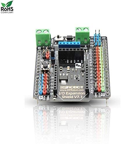 Gravity IO Expansion Shield for Arduino V7.1 Supports Arduino XBee Plug-in Sensor Module. 14 Digital Ports (6 PWM Ports), 6 Analog Ports WIFI, Bluetooth Module, APC and SD Card Expansion Interface
