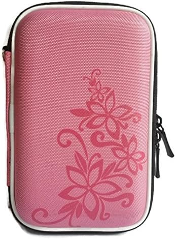 Portable Hard Drive Case - Pink color with flower pattern