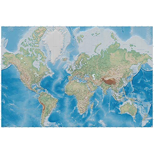 image for GREAT ART Wall Mural - World Map - Picture Decoration Miller Projectio
