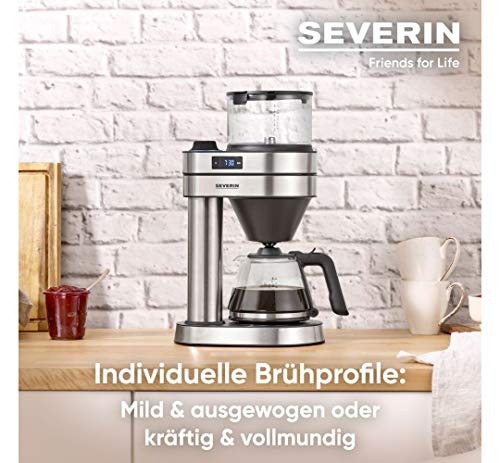 SEVERIN Filterkaffeemaschine "Caprice", wie von Hand aufgebrüht mit dem Kaffeebereiter für bis zu 8 Tassen, Kaffeemaschine mit Timer, Edelstahl-gebürstet/schwarz-matt, KA 5760 – Bild 4