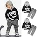 Orangeskycn Long Sleeve Hoodie, Toddler Kids Baby Girls Boys Dinosaur Bones Clothes Set Hooded Tops+Pants Outfit (4T, Black)