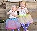 Fedio Girls Princess Tutu Skirts Set 5 Pack Kids Ballet Tutu Costume Dress with 5Pcs Flower Hair Ties(Ages 3-8)