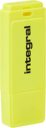 Integral TS-180564 Neon 2.0 USB Flash Drive 16GB Yellow PC Mac Compatible