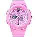 KXAITO Women's Ladies Outdoor Waterproof Sports Watch Quartz Watch Fashion Bracelet Movement Analog-Digital Display Girls Wrist Watches (1643_Pink)