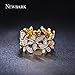 NEWBARK 10 Butterflies 18k Yellow Gold Plated Cubic Zircon Women's Rings Size 6.5