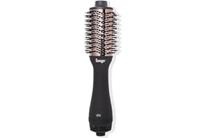 L'ANGE HAIR Le Volume 2-in-1 Titanium Blow Dryer Brush | Hot Air Brush for Hair Drying & Styling | Ionic Oval Barrel for Smooth, Frizz-Free Volume | (Black – 60mm)