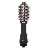 L'ANGE HAIR Le Volume 2-in-1 Titanium Blow Dryer Brush | Frizz Control Blowout Hair Dryer Brush For Drying And Straightening | Volumizing Hot Air Styler For All Hairstyles | Oval Barrel | Black - 60mm