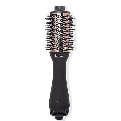L'ANGE HAIR Le Volume 2-in-1 Titanium Blow Dryer Brush | Frizz Control Blowout Hair Dryer Brush For Drying And Straightening | Volumizing Hot Air Styler For All Hairstyles | Oval Barrel | Black - 60mm