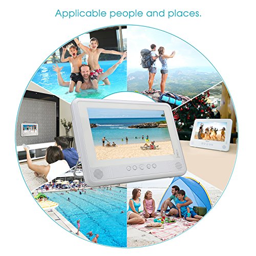 NAVISKAUTO-101-IP67-Waterproof-Portable-DVD-Player-Car-Headrest-Backseat-Mobile-DVD-Player-with-Ultra-thin-TFT-HD-Screen-White