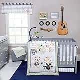 Trend Lab Safari Rock Band 6 Piece Crib Bedding Set, Green/Blue